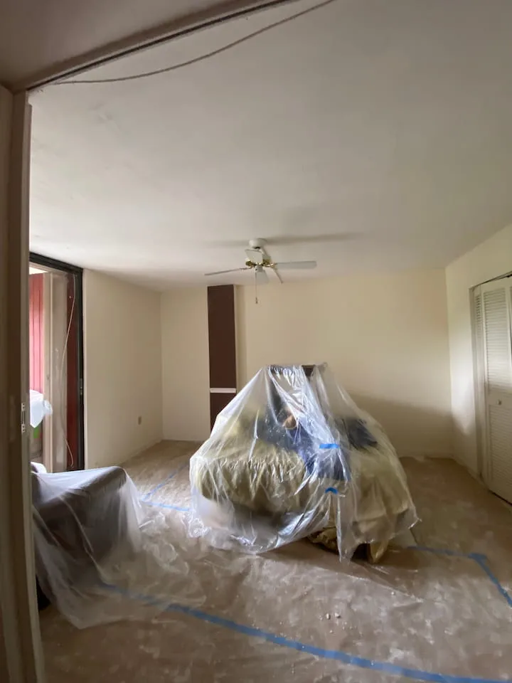 site preparation popcorn ceiling removal project